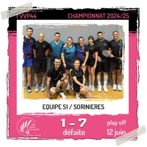 Play Off D1S - J9 Déplacement aux Sorinières (défaite et dernière)
